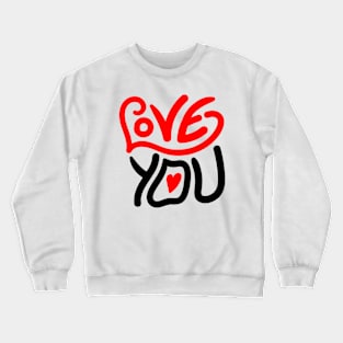 Love You Lettering Red Crewneck Sweatshirt